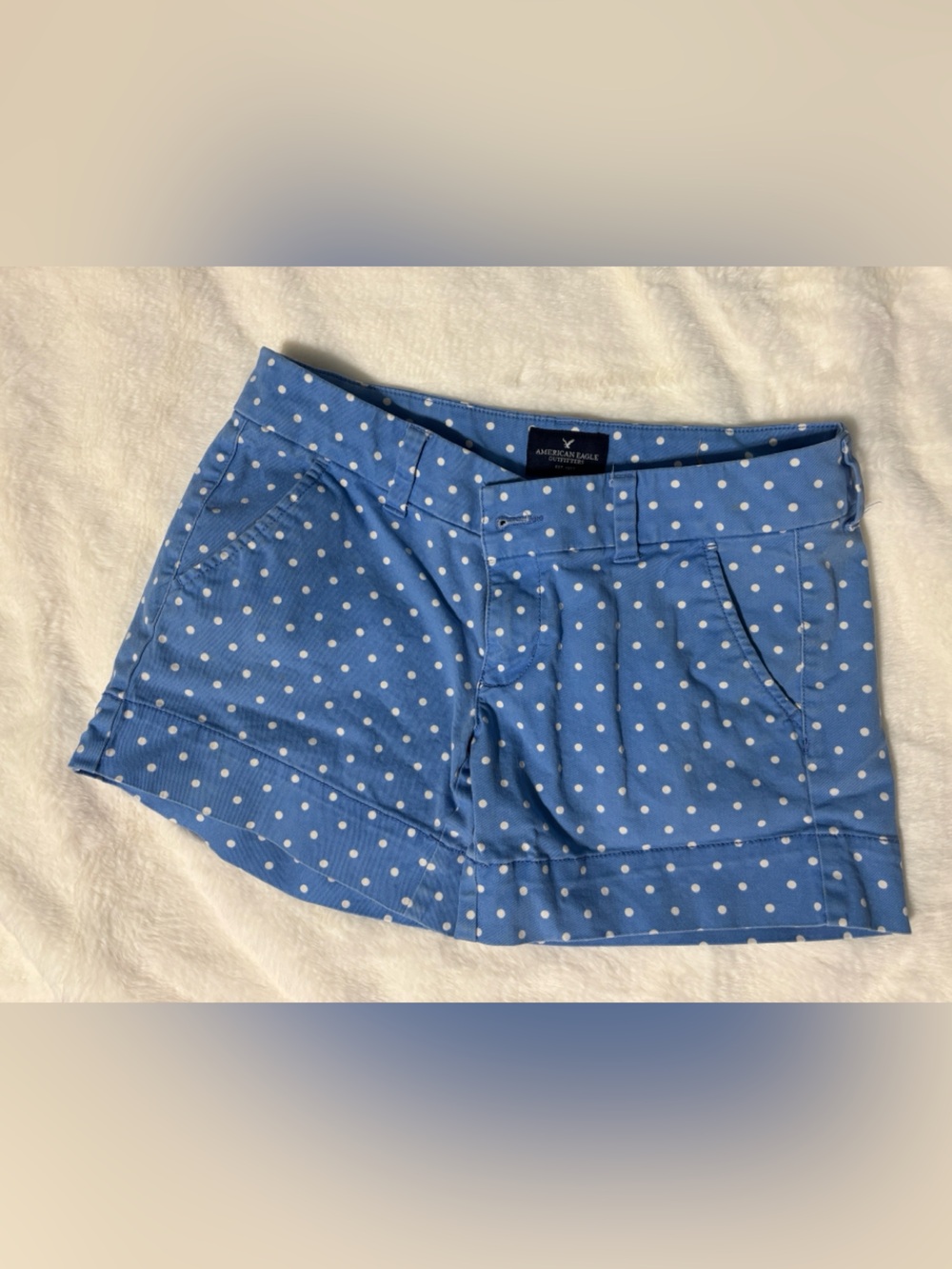 American Eagle Outfitters Light Blue Polka Dot Shorts